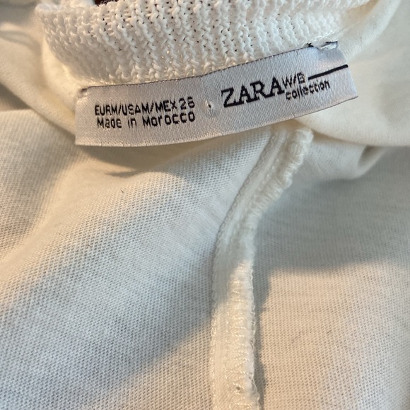 Zara White Fringe Deep VNeck Oversized Embroidered Festival Boho Tribal Top 3465 - Picture 8 of 8